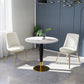 Round Marble Dinette Table Traditional Luxury Dinner Room Table for Indoor Clearhalo ' dining_table' 'Dining Tables & Seating' 'Dining Tables' 'furn' 'furn_dining_table' 'Furniture' 'furniture_dining_table' 'Kitchen & Dining Furniture' 'kitchen&dining_furn' 'kitchen' 'kitchen_dining_table' 4332321