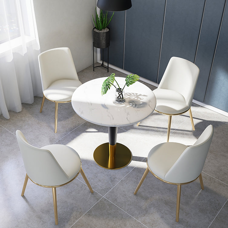 Round Marble Dinette Table Traditional Luxury Dinner Room Table for Indoor Clearhalo ' dining_table' 'Dining Tables & Seating' 'Dining Tables' 'furn' 'furn_dining_table' 'Furniture' 'furniture_dining_table' 'Kitchen & Dining Furniture' 'kitchen&dining_furn' 'kitchen' 'kitchen_dining_table' 4332322
