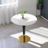 Round Marble Dinette Table Traditional Luxury Dinner Room Table for Indoor Clearhalo ' dining_table' 'Dining Tables & Seating' 'Dining Tables' 'furn' 'furn_dining_table' 'Furniture' 'furniture_dining_table' 'Kitchen & Dining Furniture' 'kitchen&dining_furn' 'kitchen' 'kitchen_dining_table' 4332327
