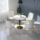 Round Marble Dinette Table Traditional Luxury Dinner Room Table for Indoor Clearhalo ' dining_table' 'Dining Tables & Seating' 'Dining Tables' 'furn' 'furn_dining_table' 'Furniture' 'furniture_dining_table' 'Kitchen & Dining Furniture' 'kitchen&dining_furn' 'kitchen' 'kitchen_dining_table' 4332328