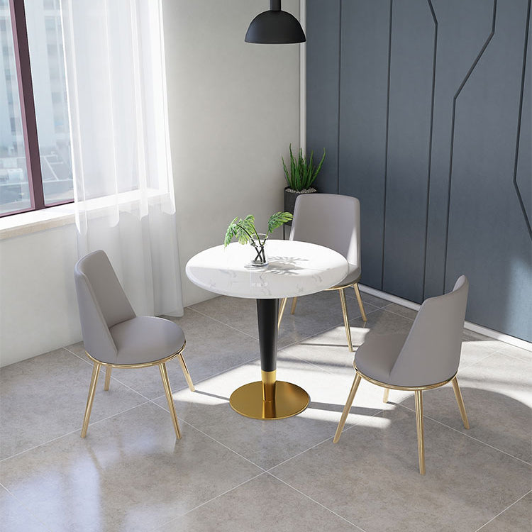 Round Marble Dinette Table Traditional Luxury Dinner Room Table for Indoor Clearhalo ' dining_table' 'Dining Tables & Seating' 'Dining Tables' 'furn' 'furn_dining_table' 'Furniture' 'furniture_dining_table' 'Kitchen & Dining Furniture' 'kitchen&dining_furn' 'kitchen' 'kitchen_dining_table' 4332329