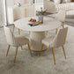 Modern Round Stone Dining Table White Dining Table with Pedestal Base Clearhalo ' dining_table' 'Dining Tables & Seating' 'Dining Tables' 'furn' 'furn_dining_table' 'Furniture' 'furniture_dining_table' 'Kitchen & Dining Furniture' 'kitchen&dining_furn' 'kitchen' 'kitchen_dining_table' 4332332