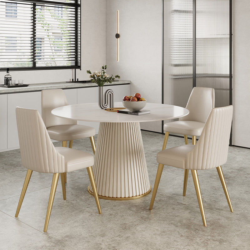 Modern Round Stone Dining Table White Dining Table with Pedestal Base Clearhalo ' dining_table' 'Dining Tables & Seating' 'Dining Tables' 'furn' 'furn_dining_table' 'Furniture' 'furniture_dining_table' 'Kitchen & Dining Furniture' 'kitchen&dining_furn' 'kitchen' 'kitchen_dining_table' 4332333