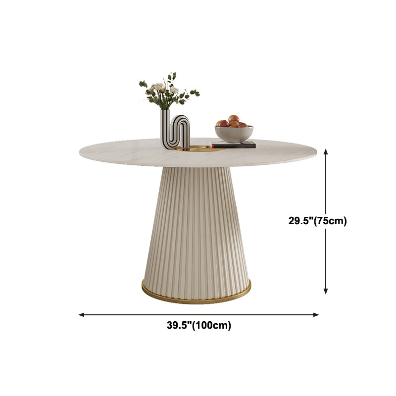Modern Round Stone Dining Table White Dining Table with Pedestal Base Clearhalo ' dining_table' 'Dining Tables & Seating' 'Dining Tables' 'furn' 'furn_dining_table' 'Furniture' 'furniture_dining_table' 'Kitchen & Dining Furniture' 'kitchen&dining_furn' 'kitchen' 'kitchen_dining_table' 4332337