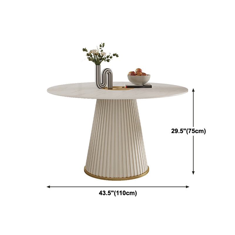 Modern Round Stone Dining Table White Dining Table with Pedestal Base Clearhalo ' dining_table' 'Dining Tables & Seating' 'Dining Tables' 'furn' 'furn_dining_table' 'Furniture' 'furniture_dining_table' 'Kitchen & Dining Furniture' 'kitchen&dining_furn' 'kitchen' 'kitchen_dining_table' 4332338
