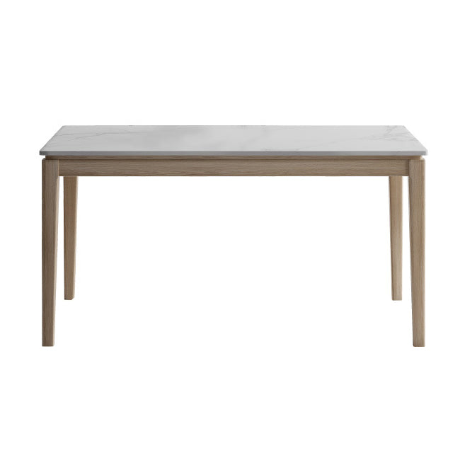 White Top Dining Table Modern Solid Wood Dining Table with 4 Wood Legs Without Chairs Clearhalo ' dining_table' 'Dining Tables & Seating' 'Dining Tables' 'furn' 'furn_dining_table' 'Furniture' 'furniture_dining_table' 'Kitchen & Dining Furniture' 'kitchen&dining_furn' 'kitchen' 'kitchen_dining_table' 4332370