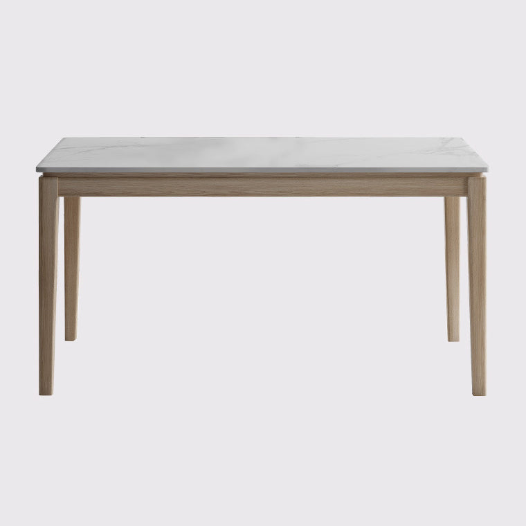 White Top Dining Table Modern Solid Wood Dining Table with 4 Wood Legs Clearhalo ' dining_table' 'Dining Tables & Seating' 'Dining Tables' 'furn' 'furn_dining_table' 'Furniture' 'furniture_dining_table' 'Kitchen & Dining Furniture' 'kitchen&dining_furn' 'kitchen' 'kitchen_dining_table' 4332375