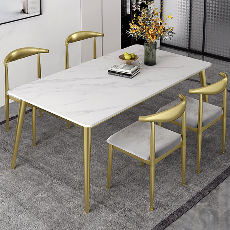 Modern 1/4/5/7 Pieces Dining Set Sintered Stone Top Dining Furniture Set /Separate Items 5 Pieces: Table, 4 Grey Chairs Clearhalo 'Dining Room Sets' 'Dining Tables & Seating' 'dining_room_set' 'furn' 'furn_dining_room_set' 'Furniture' 'furniture_dining_room_set' 'Kitchen & Dining Furniture' 'kitchen&dining_furn' 'kitchen' 4332396