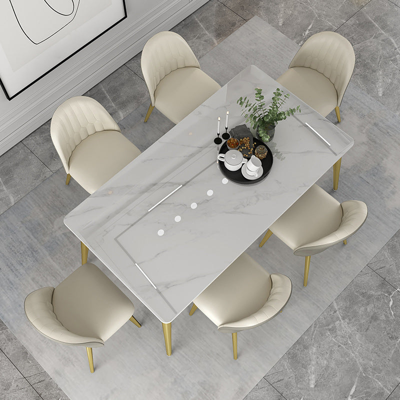 Glam Sintered Stone Dining Room Set 1/5/6/7 Pieces Dining Furniture Set /Separate Items Clearhalo 'Dining Room Sets' 'Dining Tables & Seating' 'dining_room_set' 'Furniture' 'furniture_dining_room_set' 'Kitchen & Dining Furniture' 'kitchen&dining_furn' 'kitchen' 4332408