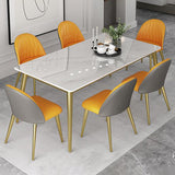 Glam Sintered Stone Dining Room Set 1/5/6/7 Pieces Dining Furniture Set /Separate Items Clearhalo 'Dining Room Sets' 'Dining Tables & Seating' 'dining_room_set' 'Furniture' 'furniture_dining_room_set' 'Kitchen & Dining Furniture' 'kitchen&dining_furn' 'kitchen' 4332418