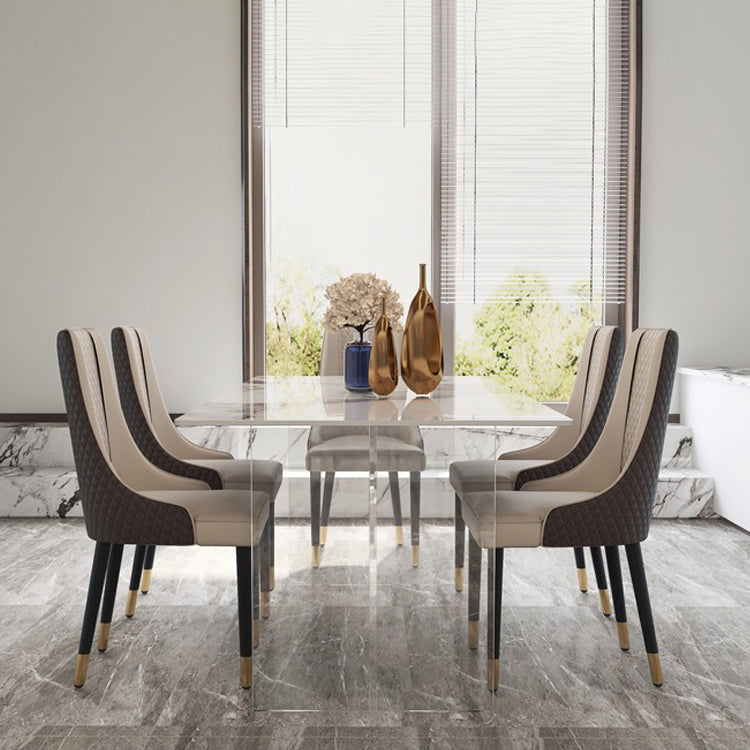 Modern 1/4/5/7 Pieces Dining Set Acrylic Dining Furniture Set /Separate Items 5 Pieces: Table, 4 Chairs Clearhalo 'Dining Room Sets' 'Dining Tables & Seating' 'dining_room_set' 'furn' 'furn_dining_room_set' 'Furniture' 'furniture_dining_room_set' 'Kitchen & Dining Furniture' 'kitchen&dining_furn' 'kitchen' 4332512