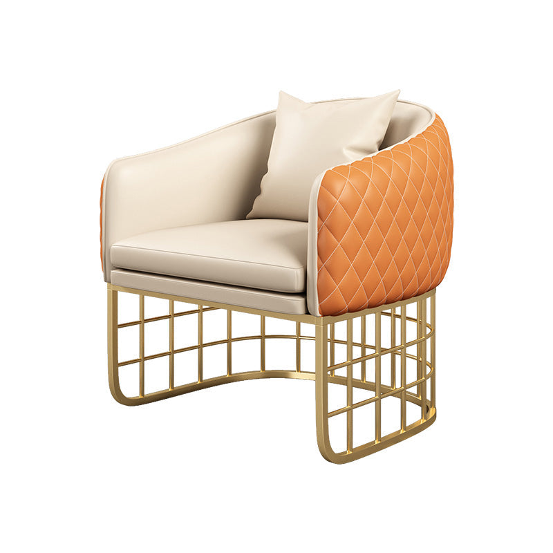 Glam 1/5 Pieces Leather Dining Set Dining Furniture Set /Separate Items 1 Orange Chair Clearhalo 'Dining Room Sets' 'Dining Tables & Seating' 'dining_room_set' 'furn' 'furn_dining_room_set' 'Furniture' 'furniture_dining_room_set' 'Kitchen & Dining Furniture' 'kitchen&dining_furn' 'kitchen' 4332642