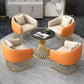 Glam 1/5 Pieces Leather Dining Set Dining Furniture Set /Separate Items 5 Pieces: Table, 4 Orange Chairs Clearhalo 'Dining Room Sets' 'Dining Tables & Seating' 'dining_room_set' 'furn' 'furn_dining_room_set' 'Furniture' 'furniture_dining_room_set' 'Kitchen & Dining Furniture' 'kitchen&dining_furn' 'kitchen' 4332646