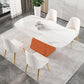 Nordic 1/2/5/7 Pieces White Dining Set Sintered Stone Dining Furniture Set /Separate Items 5 Pieces: Orange Table, 4 Chairs Clearhalo 'Dining Room Sets' 'Dining Tables & Seating' 'dining_room_set' 'furn' 'furn_dining_room_set' 'Furniture' 'furniture_dining_room_set' 'Kitchen & Dining Furniture' 'kitchen&dining_furn' 'kitchen' 4332678