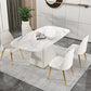Nordic 1/2/5/7 Pieces White Dining Set Sintered Stone Dining Furniture Set /Separate Items Clearhalo 'Dining Room Sets' 'Dining Tables & Seating' 'dining_room_set' 'furn' 'furn_dining_room_set' 'Furniture' 'furniture_dining_room_set' 'Kitchen & Dining Furniture' 'kitchen&dining_furn' 'kitchen' 4332685