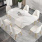 Nordic 1/2/5/7 Pieces White Dining Set Sintered Stone Dining Furniture Set /Separate Items 7 Pieces: White Table, 6 Chairs Clearhalo 'Dining Room Sets' 'Dining Tables & Seating' 'dining_room_set' 'furn' 'furn_dining_room_set' 'Furniture' 'furniture_dining_room_set' 'Kitchen & Dining Furniture' 'kitchen&dining_furn' 'kitchen' 4332686