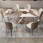 Sintered Stone 1/2/5/7 Pieces Dining Set Luxury Dining Furniture Set /Separate Items 7 Pieces: White Table, 6 Chairs Clearhalo 'Dining Room Sets' 'Dining Tables & Seating' 'dining_room_set' 'furn' 'furn_dining_room_set' 'Furniture' 'furniture_dining_room_set' 'Kitchen & Dining Furniture' 'kitchen&dining_furn' 'kitchen' 4332712
