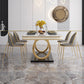 Modern 1/2/5/7 Pieces Dining Set Marble Dining Table with Leather Chairs Clearhalo 'Dining Room Sets' 'Dining Tables & Seating' 'dining_room_set' 'furn' 'furn_dining_room_set' 'Furniture' 'furniture_dining_room_set' 'Kitchen & Dining Furniture' 'kitchen&dining_furn' 'kitchen' 4332753