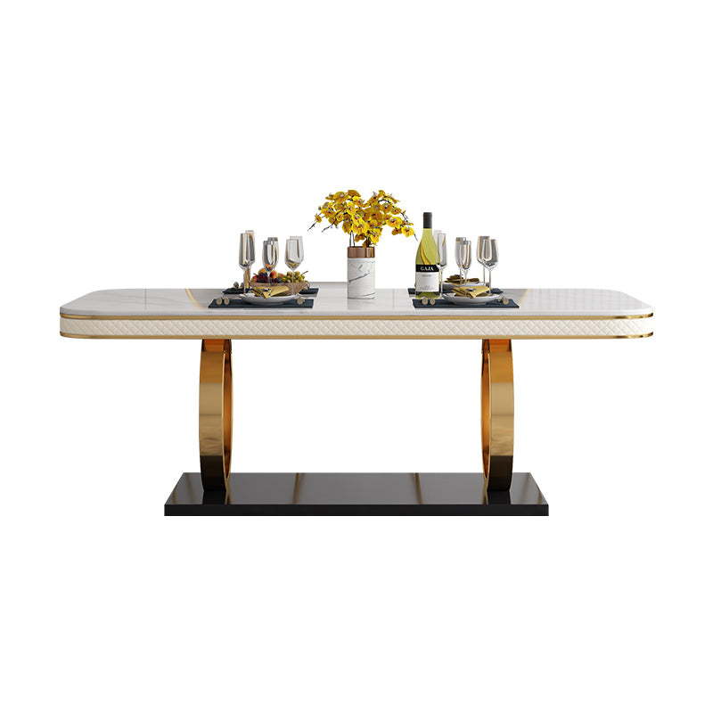 Modern 1/2/5/7 Pieces Dining Set Marble Dining Table with Leather Chairs Clearhalo 'Dining Room Sets' 'Dining Tables & Seating' 'dining_room_set' 'furn' 'furn_dining_room_set' 'Furniture' 'furniture_dining_room_set' 'Kitchen & Dining Furniture' 'kitchen&dining_furn' 'kitchen' 4332754