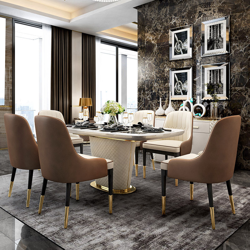 Modern 1/2/6/7 Pieces Dining Set Marble Dining Furniture Set /Separate Items Clearhalo 'Dining Room Sets' 'Dining Tables & Seating' 'dining_room_set' 'furn' 'furn_dining_room_set' 'Furniture' 'furniture_dining_room_set' 'Kitchen & Dining Furniture' 'kitchen&dining_furn' 'kitchen' 4332770