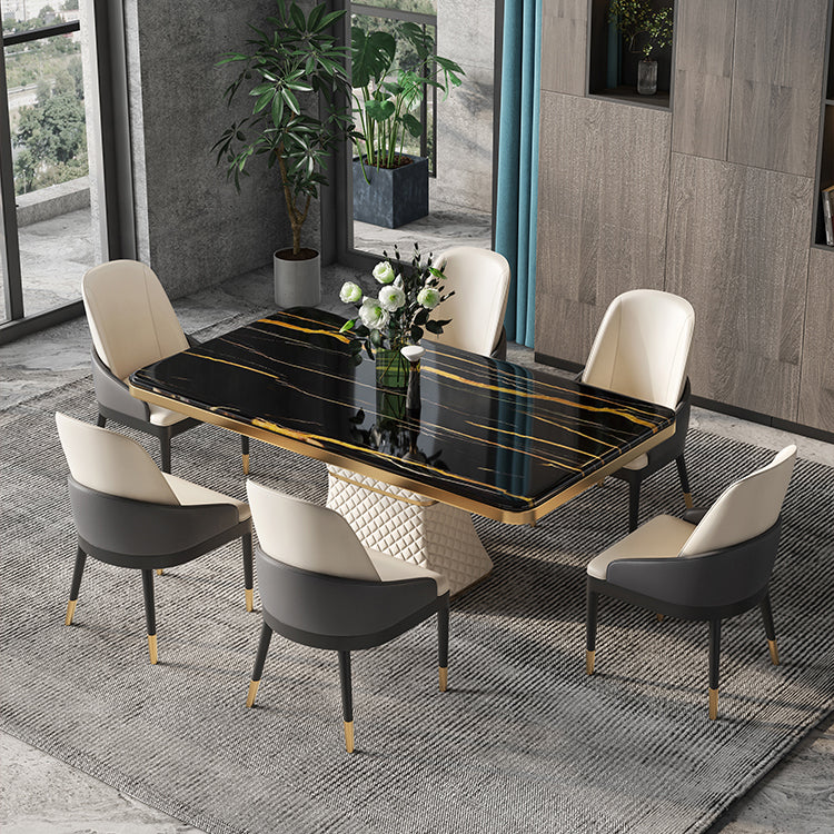 Rectangle 1/2/5/7 Pieces Dining Set Marble Dining Furniture Set /Separate Items Clearhalo 'Dining Room Sets' 'Dining Tables & Seating' 'dining_room_set' 'furn' 'furn_dining_room_set' 'Furniture' 'furniture_dining_room_set' 'Kitchen & Dining Furniture' 'kitchen&dining_furn' 'kitchen' 4332798