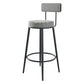 Modern Armless Backrest Counter Stool Iron Household Bar Stool with Cushion and Pedal Black White 1 Piece Clearhalo 'Bar Furniture' 'Bar Stools' 'bar_stools' 'furn' 'furn_bar_stools' 'furniture_bar_stools' 'Kitchen & Dining Furniture' 'kitchen&dining_furn' 'kitchen' 'kitchen_furn' Furniture' 4335223