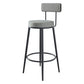 Modern Armless Backrest Counter Stool Iron Household Bar Stool with Cushion and Pedal Grey 1 Piece Clearhalo 'Bar Furniture' 'Bar Stools' 'bar_stools' 'furn' 'furn_bar_stools' 'furniture_bar_stools' 'Kitchen & Dining Furniture' 'kitchen&dining_furn' 'kitchen' 'kitchen_furn' Furniture' 4335226