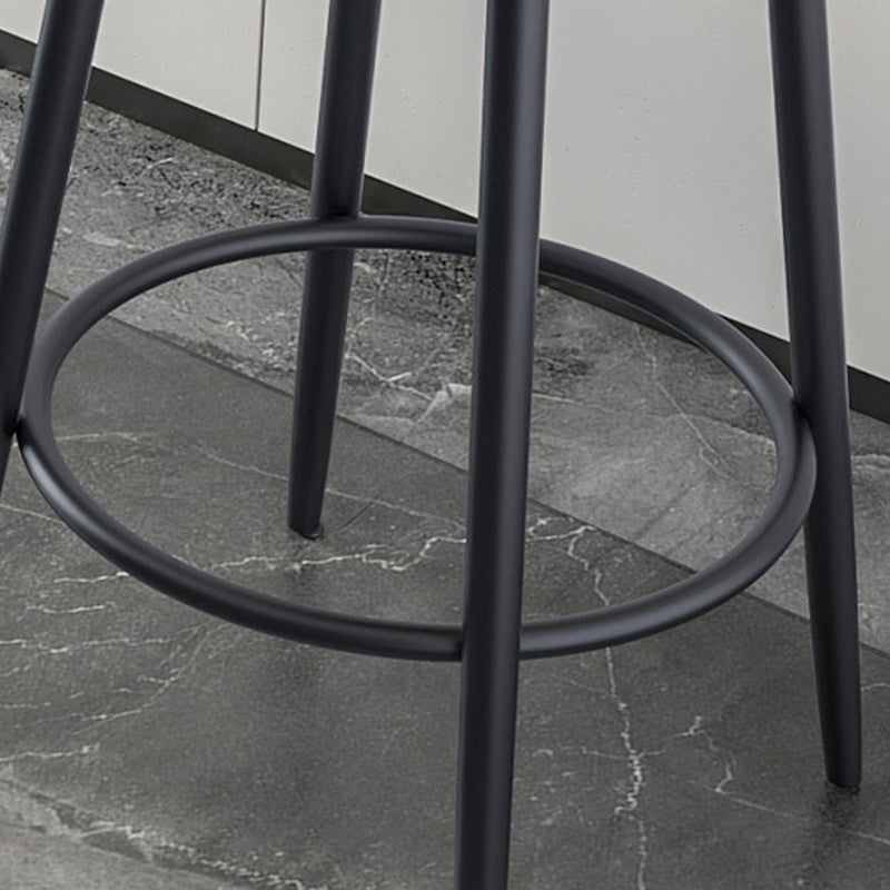Modern Armless Backrest Counter Stool Iron Household Bar Stool with Cushion and Pedal Clearhalo 'Bar Furniture' 'Bar Stools' 'bar_stools' 'furn' 'furn_bar_stools' 'furniture_bar_stools' 'Kitchen & Dining Furniture' 'kitchen&dining_furn' 'kitchen' 'kitchen_furn' Furniture' 4335233