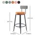Modern Armless Backrest Counter Stool Iron Household Bar Stool with Cushion and Pedal Clearhalo 'Bar Furniture' 'Bar Stools' 'bar_stools' 'furn' 'furn_bar_stools' 'furniture_bar_stools' 'Kitchen & Dining Furniture' 'kitchen&dining_furn' 'kitchen' 'kitchen_furn' Furniture' 4335247