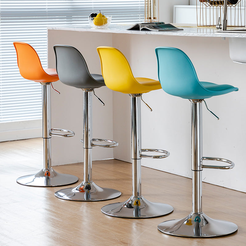Scandinavian Adjustable Height Counter Stools Metal Leather Swivel Low Back Bar Stools Clearhalo 'Bar Furniture' 'Bar Stools' 'bar_stools' 'furn' 'furn_bar_stools' 'furniture_bar_stools' 'Kitchen & Dining Furniture' 'kitchen&dining_furn' 'kitchen' 'kitchen_furn' Furniture' 4335253