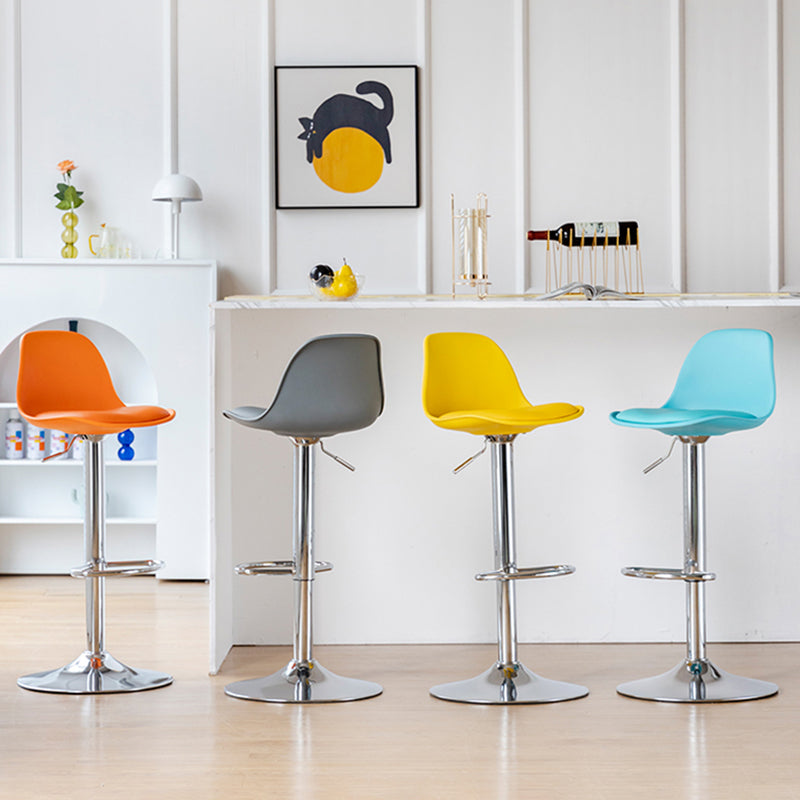 Scandinavian Adjustable Height Counter Stools Metal Leather Swivel Low Back Bar Stools Clearhalo 'Bar Furniture' 'Bar Stools' 'bar_stools' 'furn' 'furn_bar_stools' 'furniture_bar_stools' 'Kitchen & Dining Furniture' 'kitchen&dining_furn' 'kitchen' 'kitchen_furn' Furniture' 4335269