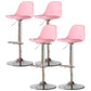 Scandinavian Adjustable Height Counter Stools Metal Leather Swivel Low Back Bar Stools Pink 4 Piece Set Clearhalo 'Bar Furniture' 'Bar Stools' 'bar_stools' 'furn' 'furn_bar_stools' 'furniture_bar_stools' 'Kitchen & Dining Furniture' 'kitchen&dining_furn' 'kitchen' 'kitchen_furn' Furniture' 4335281
