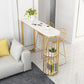 Restaurant Glam Style Marble Bar Table 42-inch Height Gold Base Bar Table 55.1"L x 15.7"W x 41.3"H Without Chairs Clearhalo 'Bar Furniture' 'Bar Tables' 'bar_tables' 'furn' 'furn_bar_tables' 'Furniture' 'furniture_bar_tables' 'Kitchen & Dining Furniture' 'kitchen&dining_furn' 'kitchen' 4335332