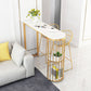 Restaurant Glam Style Marble Bar Table 42-inch Height Gold Base Bar Table Clearhalo 'Bar Furniture' 'Bar Tables' 'bar_tables' 'furn' 'furn_bar_tables' 'Furniture' 'furniture_bar_tables' 'Kitchen & Dining Furniture' 'kitchen&dining_furn' 'kitchen' 4335338