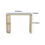 Faux Marble Indoor Glam Bar Dining Table Iron Double Pedestal Bistro Table with Shelve Clearhalo 'Bar Furniture' 'Bar Tables' 'bar_tables' 'furn' 'furn_bar_tables' 'Furniture' 'furniture_bar_tables' 'Kitchen & Dining Furniture' 'kitchen&dining_furn' 'kitchen' 4335361