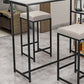 Glam Rectangle Indoor Bar Dining Table Iron Trestle Pedestal Bistro Table with Shelve Clearhalo 'Bar Furniture' 'Bar Tables' 'bar_tables' 'furn' 'furn_bar_tables' 'Furniture' 'furniture_bar_tables' 'Kitchen & Dining Furniture' 'kitchen&dining_furn' 'kitchen' 4335378