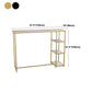 Glam Rectangle Indoor Bar Dining Table Iron Trestle Pedestal Bistro Table with Shelve Clearhalo 'Bar Furniture' 'Bar Tables' 'bar_tables' 'furn' 'furn_bar_tables' 'Furniture' 'furniture_bar_tables' 'Kitchen & Dining Furniture' 'kitchen&dining_furn' 'kitchen' 4335385