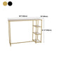 Glam Rectangle Indoor Bar Dining Table Iron Trestle Pedestal Bistro Table with Shelve Clearhalo 'Bar Furniture' 'Bar Tables' 'bar_tables' 'furn' 'furn_bar_tables' 'Furniture' 'furniture_bar_tables' 'Kitchen & Dining Furniture' 'kitchen&dining_furn' 'kitchen' 4335387