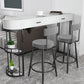 Stone Indoor Glam Bar Dining Table Iron Double Pedestal Bistro Table with Drawer Clearhalo 'Bar Furniture' 'Bar Tables' 'bar_tables' 'furn' 'furn_bar_tables' 'Furniture' 'furniture_bar_tables' 'Kitchen & Dining Furniture' 'kitchen&dining_furn' 'kitchen' 4335403