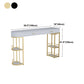 Stone Indoor Glam Bar Dining Table Iron Double Pedestal Bistro Table with Drawer Clearhalo 'Bar Furniture' 'Bar Tables' 'bar_tables' 'furn' 'furn_bar_tables' 'Furniture' 'furniture_bar_tables' 'Kitchen & Dining Furniture' 'kitchen&dining_furn' 'kitchen' 4335405