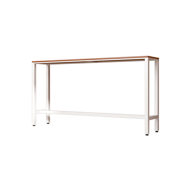 Outdoor Wood Rectangle Bar Height Table Modern Brown Trestle Bistro Bar Table White Without Chairs Clearhalo 'Bar Furniture' 'Bar Tables' 'bar_tables' 'furn' 'furn_bar_tables' 'Furniture' 'furniture_bar_tables' 'Kitchen & Dining Furniture' 'kitchen&dining_furn' 'kitchen' 4335409