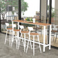 Outdoor Wood Rectangle Bar Height Table Modern Brown Trestle Bistro Bar Table 86.6"L x 15.7"W x 41.3"H White Without Chairs Clearhalo 'Bar Furniture' 'Bar Tables' 'bar_tables' 'furn' 'furn_bar_tables' 'Furniture' 'furniture_bar_tables' 'Kitchen & Dining Furniture' 'kitchen&dining_furn' 'kitchen' 4335410