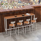 Outdoor Wood Rectangle Bar Height Table Modern Brown Trestle Bistro Bar Table 78.7"L x 15.7"W x 41.3"H White Without Chairs Clearhalo 'Bar Furniture' 'Bar Tables' 'bar_tables' 'furn' 'furn_bar_tables' 'Furniture' 'furniture_bar_tables' 'Kitchen & Dining Furniture' 'kitchen&dining_furn' 'kitchen' 4335412