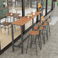 Outdoor Wood Rectangle Bar Height Table Modern Brown Trestle Bistro Bar Table 78.7"L x 15.7"W x 41.3"H Black Without Chairs Clearhalo 'Bar Furniture' 'Bar Tables' 'bar_tables' 'furn' 'furn_bar_tables' 'Furniture' 'furniture_bar_tables' 'Kitchen & Dining Furniture' 'kitchen&dining_furn' 'kitchen' 4335416