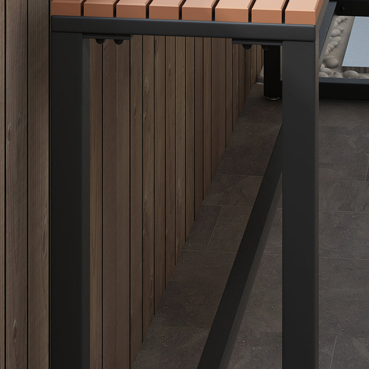 Modern Trestle Counter-height Pub Table Outdoor Rectangle Event and Cocktail Table Clearhalo 'Bar Furniture' 'Bar Tables' 'bar_tables' 'furn' 'furn_bar_tables' 'Furniture' 'furniture_bar_tables' 'Kitchen & Dining Furniture' 4335433