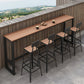 Modern Trestle Counter-height Pub Table Outdoor Rectangle Event and Cocktail Table 78.7"L x 15.7"W x 41.3"H Black Without Chairs Clearhalo 'Bar Furniture' 'Bar Tables' 'bar_tables' 'furn' 'furn_bar_tables' 'Furniture' 'furniture_bar_tables' 'Kitchen & Dining Furniture' 4335436