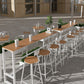 White Modern Pub Height Dining Table Outdoor Wood Footrest Bar Height Cocktail Table Clearhalo 'Bar Furniture' 'Bar Tables' 'bar_tables' 'furn' 'furn_bar_tables' 'Furniture' 'furniture_bar_tables' 'Kitchen & Dining Furniture' 'kitchen&dining_furn' 'kitchen' 4335452