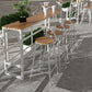 White Modern Pub Height Dining Table Outdoor Wood Footrest Bar Height Cocktail Table Clearhalo 'Bar Furniture' 'Bar Tables' 'bar_tables' 'furn' 'furn_bar_tables' 'Furniture' 'furniture_bar_tables' 'Kitchen & Dining Furniture' 'kitchen&dining_furn' 'kitchen' 4335453
