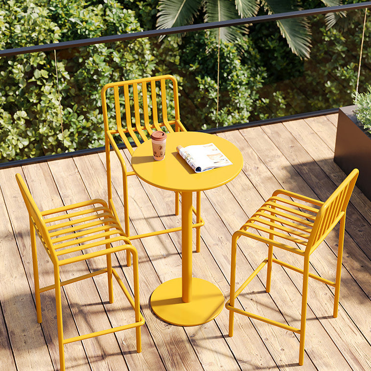 Modern Round Bar Dining Table Indoor Iron Bar Height Table 42-Inch Top Clearhalo 'Bar Furniture' 'Bar Tables' 'bar_tables' 'furn' 'furn_bar_tables' 'Furniture' 'furniture_bar_tables' 'Kitchen & Dining Furniture' 'kitchen&dining_furn' 'kitchen' 4335463