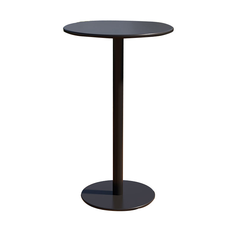 Modern Round Bar Dining Table Indoor Iron Bar Height Table 42-Inch Top Black Without Chairs Clearhalo 'Bar Furniture' 'Bar Tables' 'bar_tables' 'furn' 'furn_bar_tables' 'Furniture' 'furniture_bar_tables' 'Kitchen & Dining Furniture' 'kitchen&dining_furn' 'kitchen' 4335470